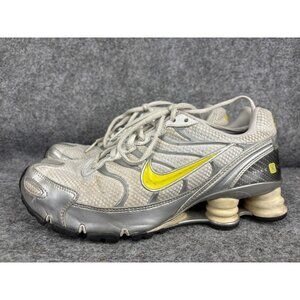 Nike Shox Running Shoes Womens Size 8 White Silver Yellow Cushioned 318164-131
